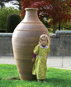 Stephen Proctor: 'Monumental Bottle', unglazed stoneware