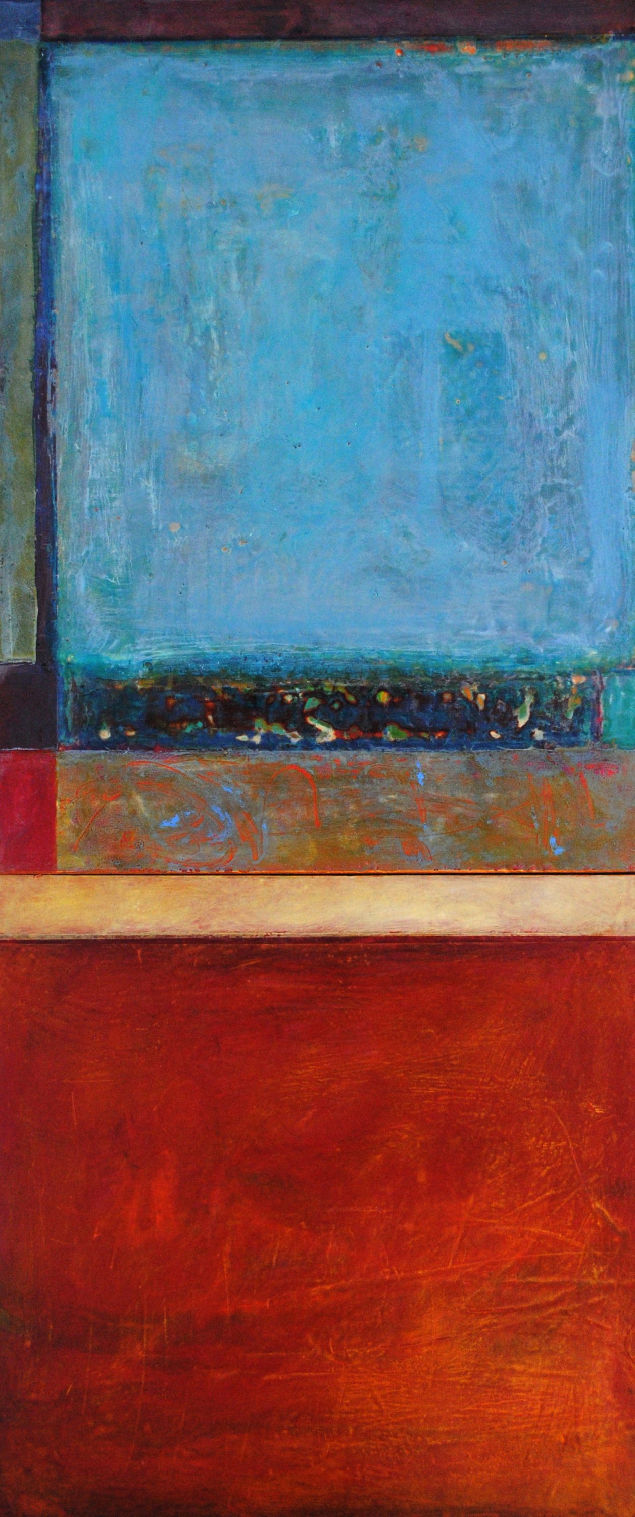 "For Dad #3", abstract encaustic painting.