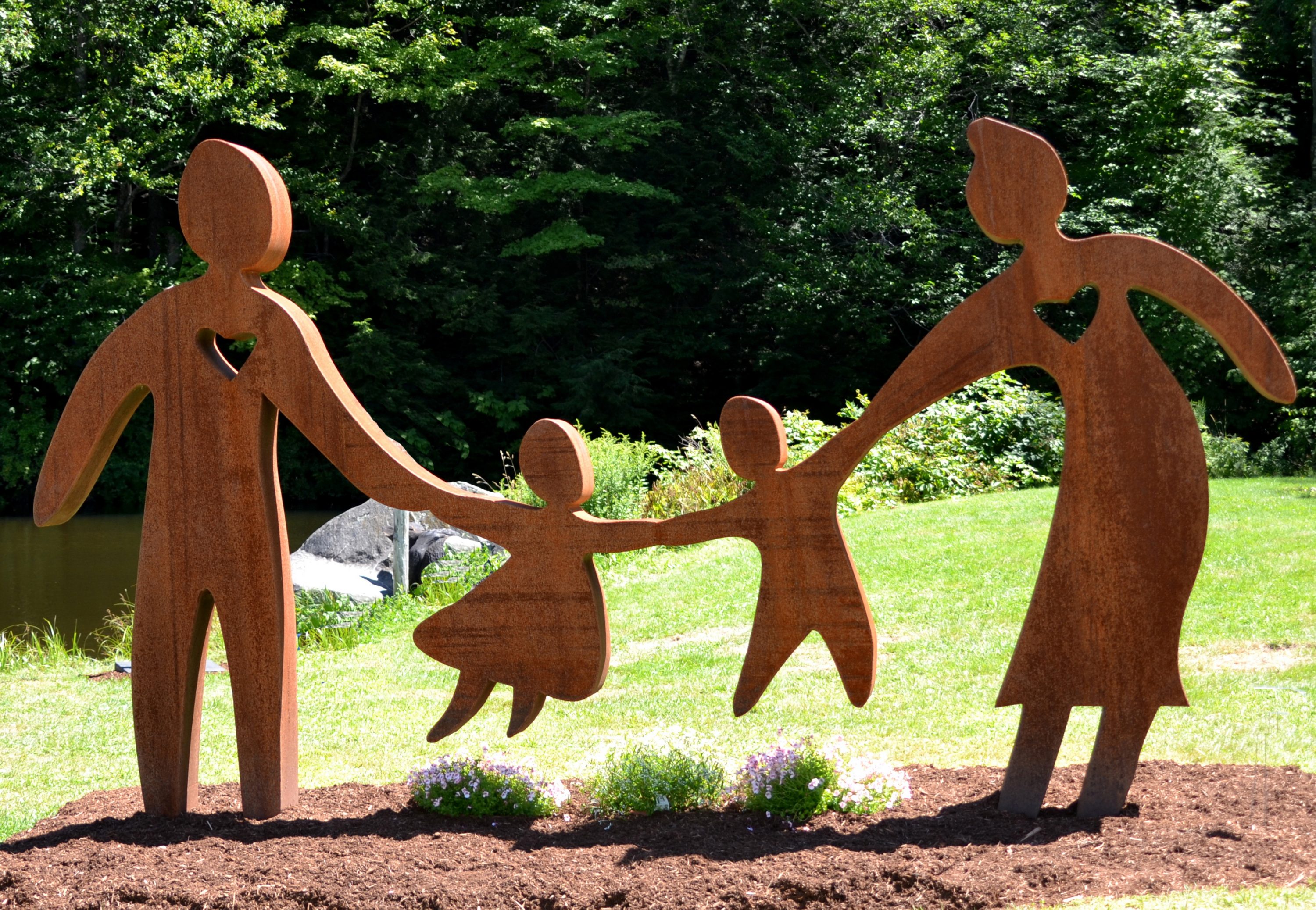 Dale Rogers creates large-scale landscape sculpturethat expresses strong personal connections and ideas. His work resides in many public parks and collections across the country. Not simply works of art, they always spark conversation. "Family", Cor-Ten Steel - 7′ 9″ H x 14′ W x 8″ D