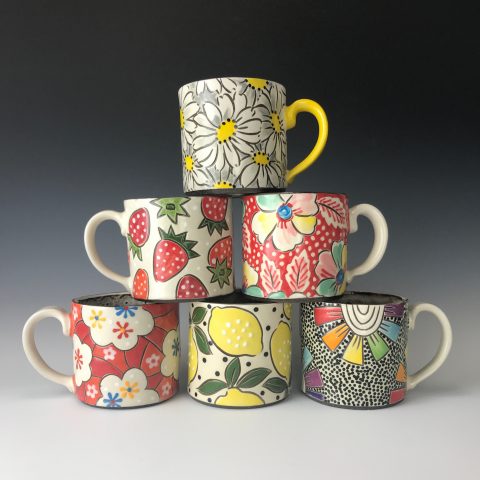 Colorful ceramics by Colleen McCall.