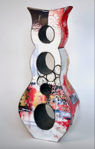 Mixed media sculpture by Jackie deRuyter.