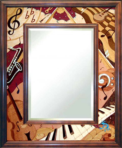 Hudson River Inlay creates elaborate marquetry mirrors.